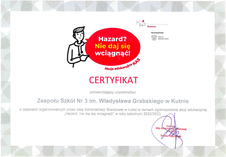Certyfikat Krajowej Administracji Skarbowej