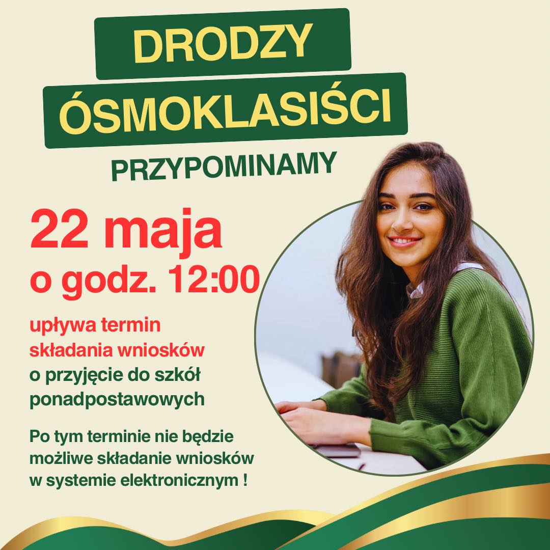 osmoklasisci przypominamy o końcu naboru w systemie elektronicznym