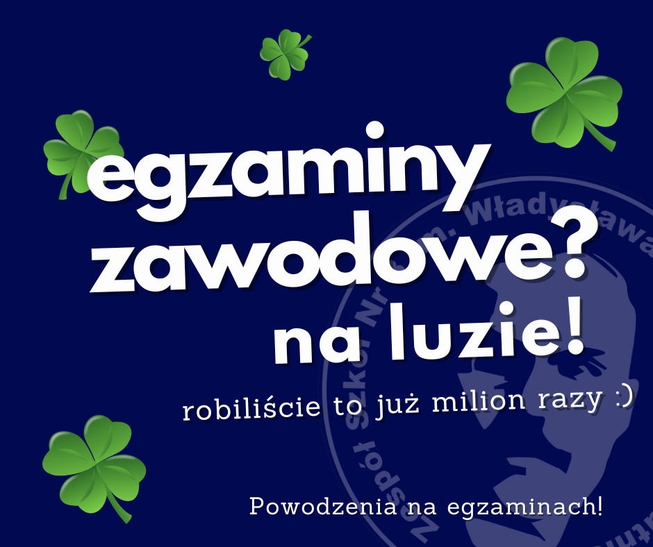 plakat powodzenia na egzaminach zawodowych